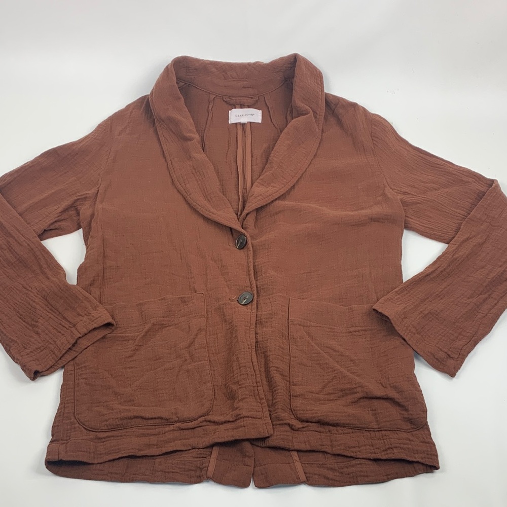 Dear John Brown Tan Blazer jacket Size XS button down Lightweight